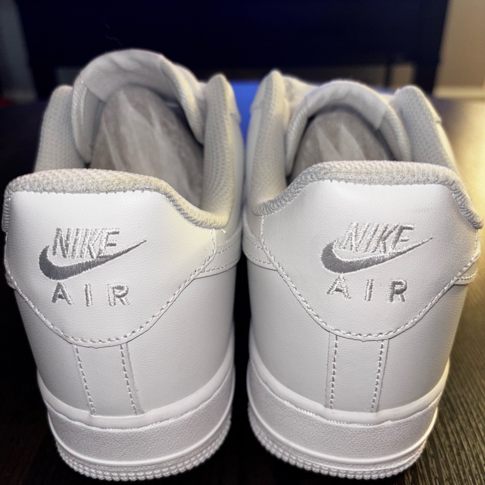 Nike Air Force 1 Low White Leather Sneakers - Picture 3 of 7
